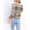 imageImily Bela Womens Cardigan Sweaters Plaid Fuzzy Knit V Neck Button Down Long Sleeve Cozy Cardigans Pullover TopsLight Khaki