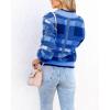 imageImily Bela Womens Cardigan Sweaters Plaid Fuzzy Knit V Neck Button Down Long Sleeve Cozy Cardigans Pullover TopsRoyal Blue
