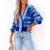 imageImily Bela Womens Cardigan Sweaters Plaid Fuzzy Knit V Neck Button Down Long Sleeve Cozy Cardigans Pullover TopsRoyal Blue