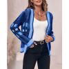 imageImily Bela Womens Cardigan Sweaters Plaid Fuzzy Knit V Neck Button Down Long Sleeve Cozy Cardigans Pullover TopsRoyal Blue
