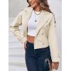 imageImily Bela Womens Lapel Trench Coat Double Breasted Cropped Jacket Casual Outwear with BeltBeige
