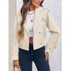 imageImily Bela Womens Lapel Trench Coat Double Breasted Cropped Jacket Casual Outwear with BeltBeige