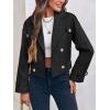 imageImily Bela Womens Lapel Trench Coat Double Breasted Cropped Jacket Casual Outwear with BeltBlack