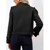 imageImily Bela Womens Lapel Trench Coat Double Breasted Cropped Jacket Casual Outwear with BeltBlack