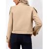 imageImily Bela Womens Lapel Trench Coat Double Breasted Cropped Jacket Casual Outwear with BeltKhaki