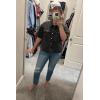 imageImily Bela Womens Oversized Short Sleeve Denim Jackets Trendy Cropped Jean Tops ShacketsGrey