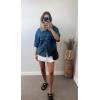 imageImily Bela Womens Oversized Short Sleeve Denim Jackets Trendy Cropped Jean Tops ShacketsNavy