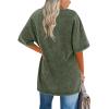 imageImily Bela Womens Oversized T Shirts Vintage Cotton Tees Crewneck Short Sleeve Washed Summer Tunic TopsArmy Green