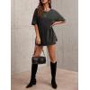 imageImily Bela Womens Oversized T Shirts Vintage Cotton Tees Crewneck Short Sleeve Washed Summer Tunic TopsDark Grey