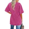 imageImily Bela Womens Oversized T Shirts Vintage Cotton Tees Crewneck Short Sleeve Washed Summer Tunic TopsHot Pink