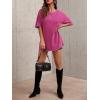 imageImily Bela Womens Oversized T Shirts Vintage Cotton Tees Crewneck Short Sleeve Washed Summer Tunic TopsHot Pink