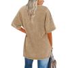 imageImily Bela Womens Oversized T Shirts Vintage Cotton Tees Crewneck Short Sleeve Washed Summer Tunic TopsKhaki