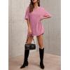 imageImily Bela Womens Oversized T Shirts Vintage Cotton Tees Crewneck Short Sleeve Washed Summer Tunic TopsLight Pink
