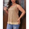 imageImily Bela Womens Plus Size Sequin Tank Tops Summer Scoop Neck Sleeveless Tshirts Sexy Sparkle Shimmer Tunic TopsChampagne Gold