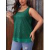 imageImily Bela Womens Plus Size Sequin Tank Tops Summer Scoop Neck Sleeveless Tshirts Sexy Sparkle Shimmer Tunic TopsDark Green