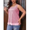 imageImily Bela Womens Plus Size Sequin Tank Tops Summer Scoop Neck Sleeveless Tshirts Sexy Sparkle Shimmer Tunic TopsPink