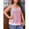 imageImily Bela Womens Plus Size Sequin Tank Tops Summer Scoop Neck Sleeveless Tshirts Sexy Sparkle Shimmer Tunic TopsPink