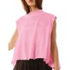imageImily Bela Womens Tank Tops Mock Neck Sleeveless Summer Casual Loose Fit T ShirtsPink