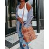 imageimesrun Womens Open Front Cardigans Casual Long Sleeve Classic Knit Sweater Outerwear with PocketsAblue