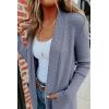 imageimesrun Womens Open Front Cardigans Casual Long Sleeve Classic Knit Sweater Outerwear with PocketsAblue