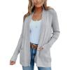 imageimesrun Womens Open Front Cardigans Casual Long Sleeve Classic Knit Sweater Outerwear with PocketsAgrey