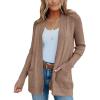 imageimesrun Womens Open Front Cardigans Casual Long Sleeve Classic Knit Sweater Outerwear with PocketsAkhaki