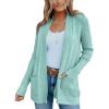 imageimesrun Womens Open Front Cardigans Casual Long Sleeve Classic Knit Sweater Outerwear with PocketsAmint Green
