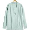 imageimesrun Womens Open Front Cardigans Casual Long Sleeve Classic Knit Sweater Outerwear with PocketsAmint Green