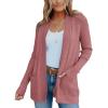 imageimesrun Womens Open Front Cardigans Casual Long Sleeve Classic Knit Sweater Outerwear with PocketsApink