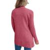 imageimesrun Womens Open Front Cardigans Casual Long Sleeve Classic Knit Sweater Outerwear with PocketsAredSalmon