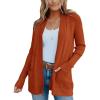 imageimesrun Womens Open Front Cardigans Casual Long Sleeve Classic Knit Sweater Outerwear with PocketsBrick Red