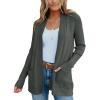 imageimesrun Womens Open Front Cardigans Casual Long Sleeve Classic Knit Sweater Outerwear with PocketsDeep Grey