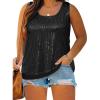 imageImily Bela Womens Plus Size Sequin Tank Tops Summer Scoop Neck Sleeveless Tshirts Sexy Sparkle Shimmer Tunic TopsBlack