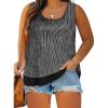 imageImily Bela Womens Plus Size Sequin Tank Tops Summer Scoop Neck Sleeveless Tshirts Sexy Sparkle Shimmer Tunic TopsSilver