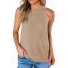 imageImily Bela Womens Summer Halter Tank Tops Sleeveless Casual Racerback Loose Shirts Knit Cami Sweater VestYellowish Brown