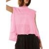 imageImily Bela Womens Tank Tops Mock Neck Sleeveless Summer Casual Loose Fit T ShirtsPink