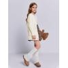 imageImily Bela Girls Sweaters Kids Open Front Button Down Knit Cardigans with PocketsCreamy White