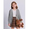 imageImily Bela Girls Sweaters Kids Open Front Button Down Knit Cardigans with PocketsGrey