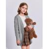 imageImily Bela Girls Sweaters Kids Open Front Button Down Knit Cardigans with PocketsGrey