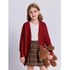imageImily Bela Girls Sweaters Kids Open Front Button Down Knit Cardigans with PocketsRed