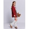 imageImily Bela Girls Sweaters Kids Open Front Button Down Knit Cardigans with PocketsRed