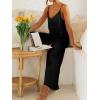 imageImily Bela Womens 2 Piece Outfit Set Spaghetti Strap V Neck Cami Top with Wide Leg Pants Casual Pajama Sets