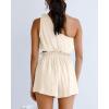 imageImily Bela Womens 2 Piece Outfits Linen Matching Sets Two Piece Crop Tops and Paper Bag Waist Shorts Sets 2025 Summer OutfitsBeige