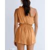 imageImily Bela Womens 2 Piece Outfits Linen Matching Sets Two Piece Crop Tops and Paper Bag Waist Shorts Sets 2025 Summer OutfitsOrange