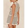 imageImily Bela Womens 2 Piece Outfits Summer Striped Casual Lounge Sets Knit Sleeveless V Neck Tops Short SetsApricot