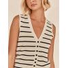 imageImily Bela Womens 2 Piece Outfits Summer Striped Casual Lounge Sets Knit Sleeveless V Neck Tops Short SetsApricot