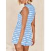 imageImily Bela Womens 2 Piece Outfits Summer Striped Casual Lounge Sets Knit Sleeveless V Neck Tops Short SetsLight Blue
