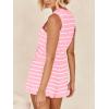 imageImily Bela Womens 2 Piece Outfits Summer Striped Casual Lounge Sets Knit Sleeveless V Neck Tops Short SetsPink