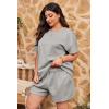 imageImily Bela Womens Loungewear Set Short Sleeve Tops and Shorts 2 Piece Outfits Plus Size Oversized Pajama Set with PocketsGrey