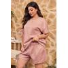 imageImily Bela Womens Loungewear Set Short Sleeve Tops and Shorts 2 Piece Outfits Plus Size Oversized Pajama Set with PocketsPink